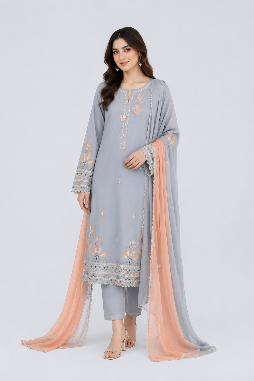 Ice Blue Peach Blossom Ensemble