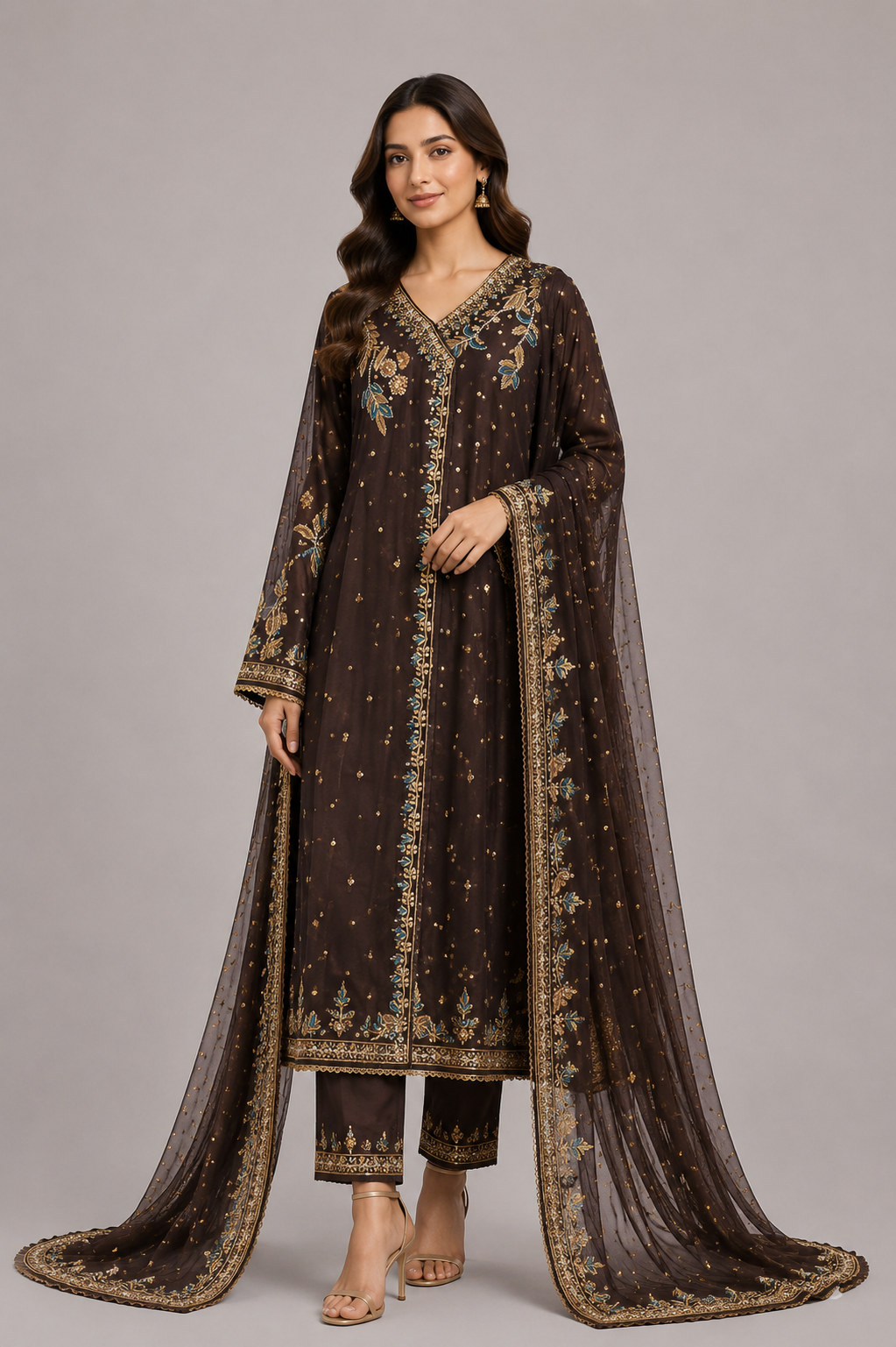Midnight Royale Embroidered Ensemble