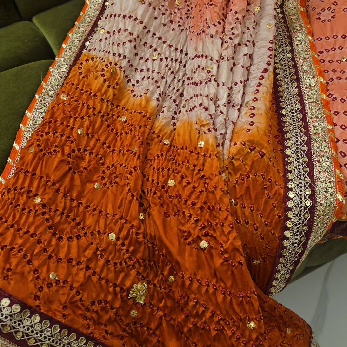 Peach Bloom Heritage Embroidered Ensemble - Image 4