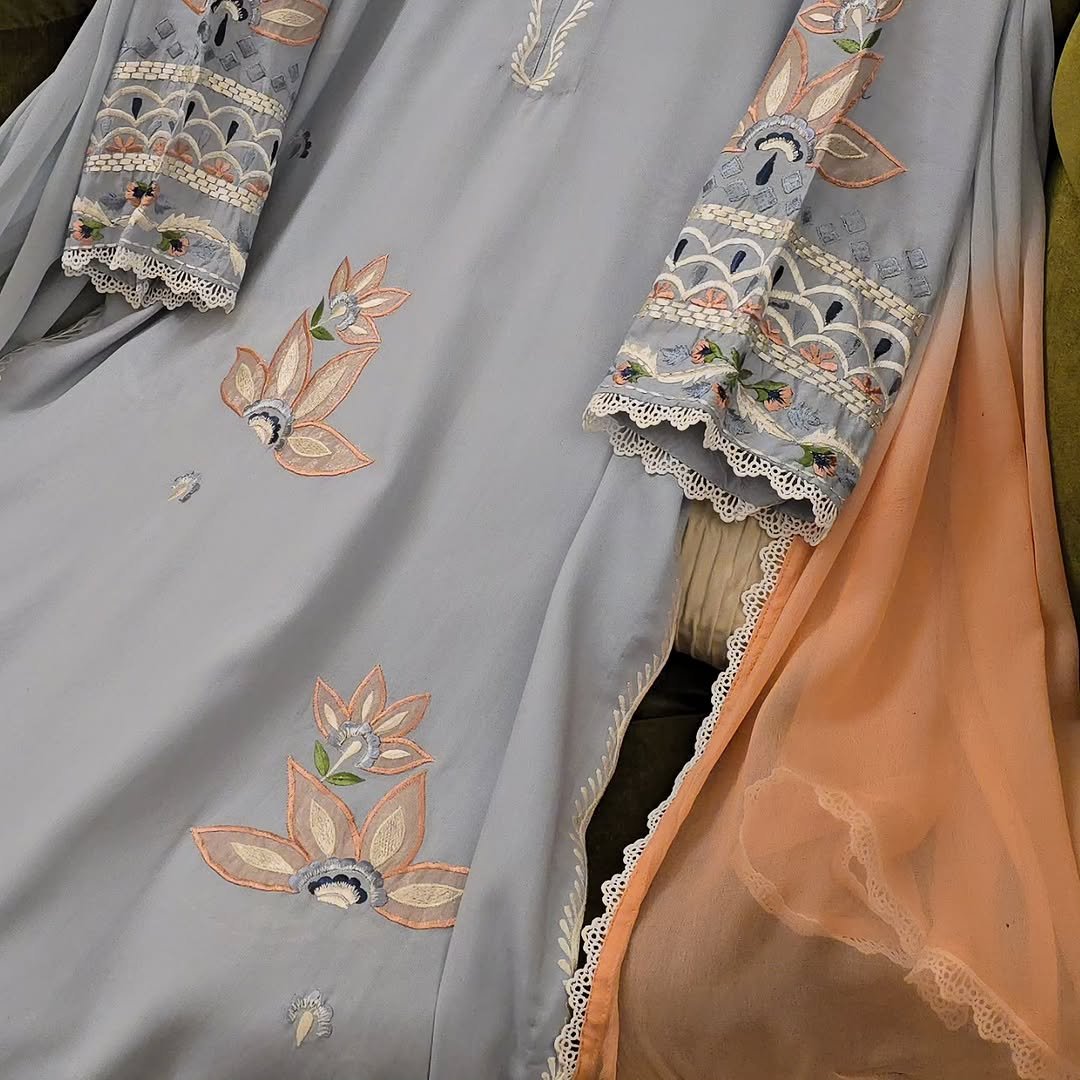 Ice Blue Peach Blossom Ensemble - Image 6