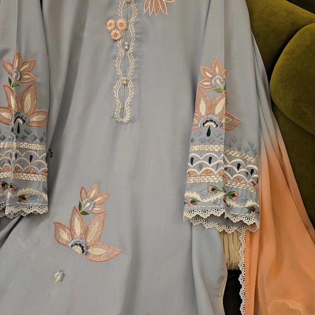 Ice Blue Peach Blossom Ensemble - Image 4