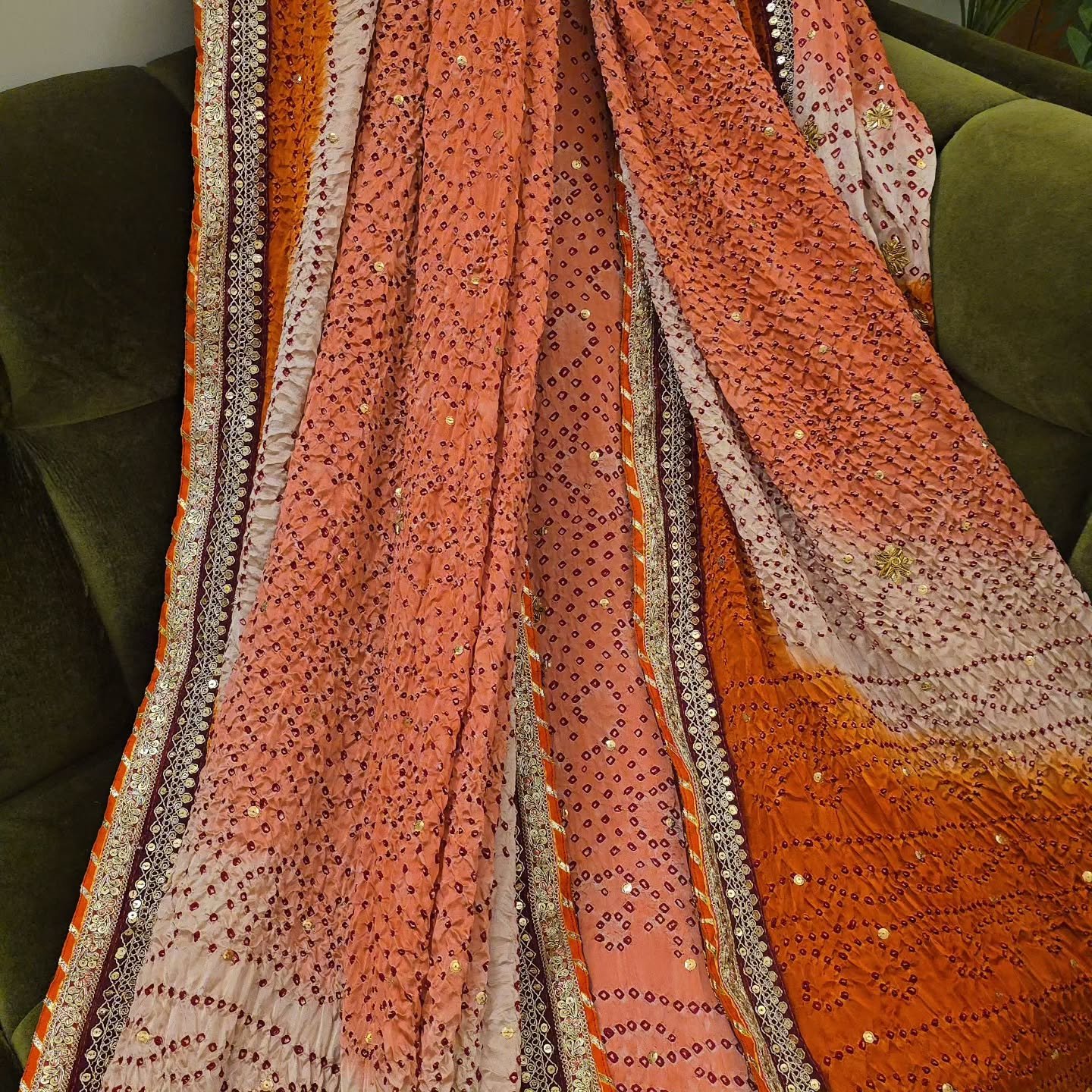 Peach Bloom Heritage Embroidered Ensemble - Image 3